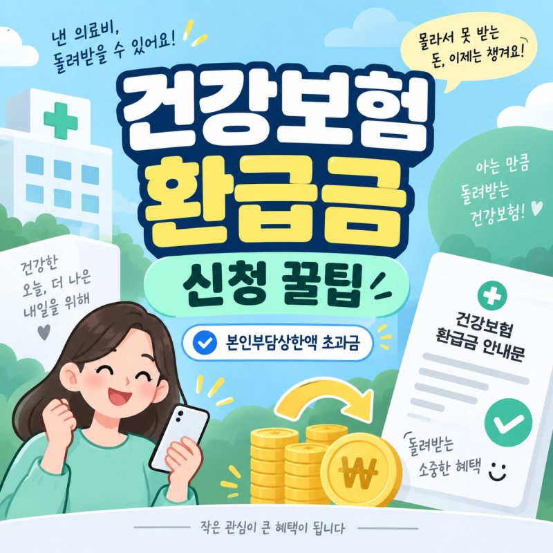 [꿀팁] 건강보험 환급금 받는 방법｜본인부담상한액 초과금 신청 꿀팁