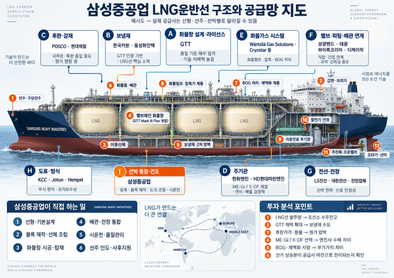 삼성중공업 LNG운반선 공급망지도 관련기업 핵심 분석