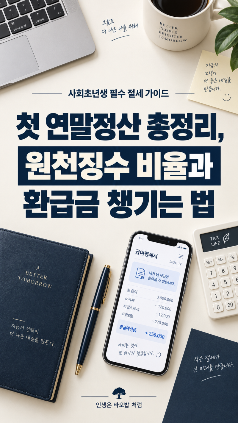 사회초년생 연말정산 총정리, 원천징수 비율 확인과 ISA 원금 인출 팁