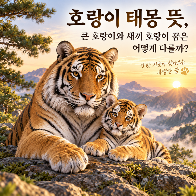 호랑이 태몽 뜻, 큰 호랑이와 새끼 호랑이 꿈은 어떻게 다를까?