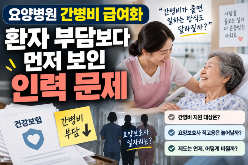 요양병원 간병비 급여화, 환자 부담보다 먼저 보인 인력 문제