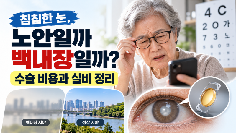 눈 건강 적신호, 노인성 백내장 초기증상과 수술 비용 및 실비 청구 팁