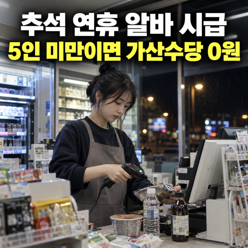 추석 연휴 알바 시급, 5인 미만 사업장에서 달라지는 3가지