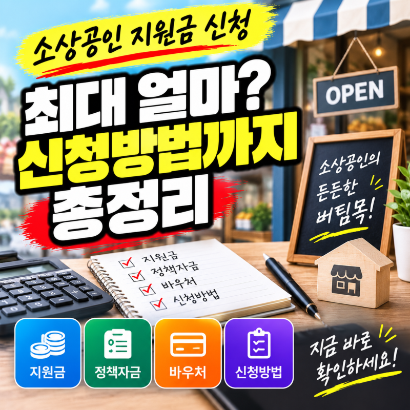 소상공인 지원금 신청, 2026년 최대 얼마 받을까? 대상부터 신청방법까지 총정리