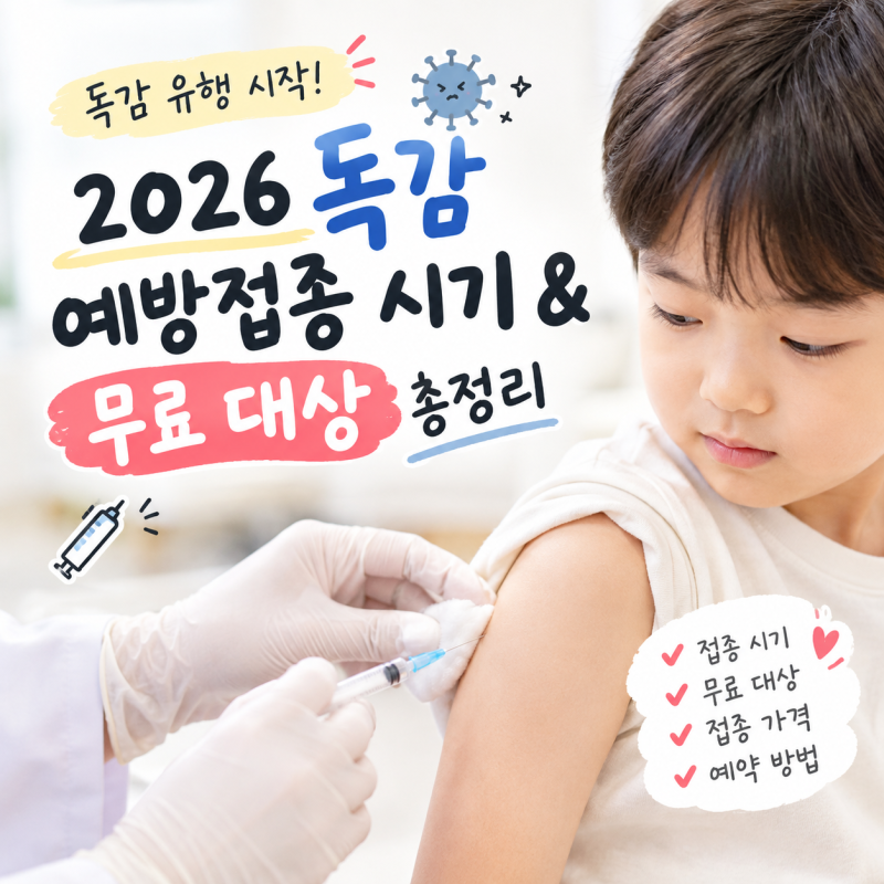 2026년 독감예방접종 시기 독감 유행으로 한주 당겨진 무료 접종, 언제?