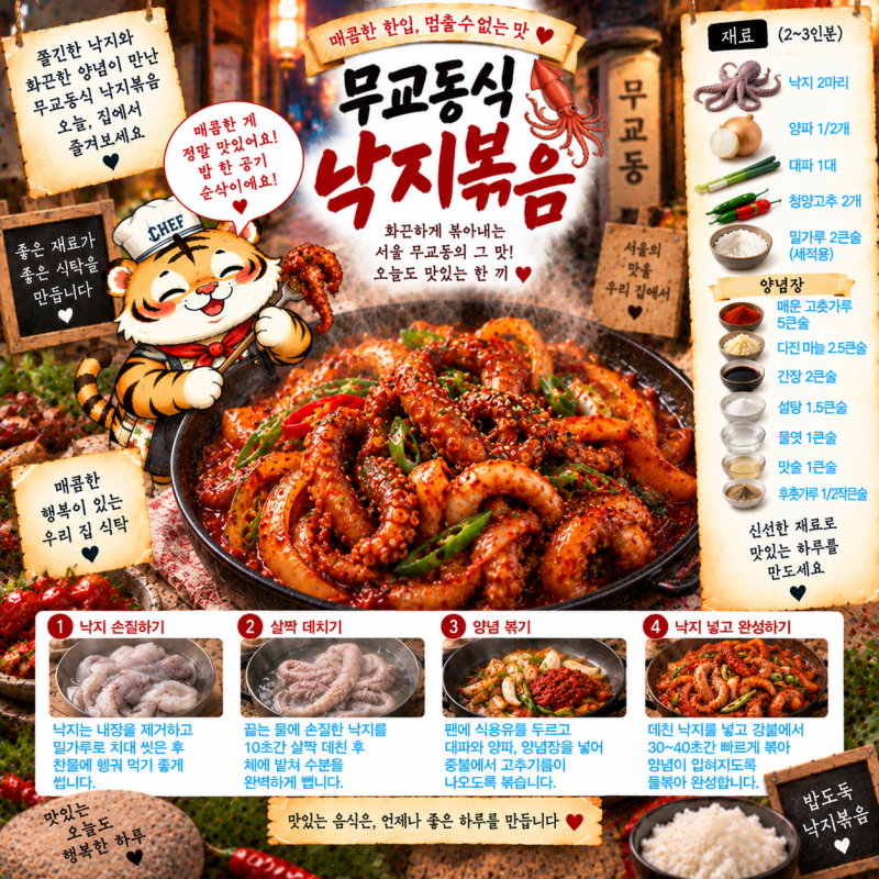 10월 제철 가을 뻘낙지 요리 레시피 4종 (무교동식 낙지볶음 소면·원기회복 맑은 연포탕·스....