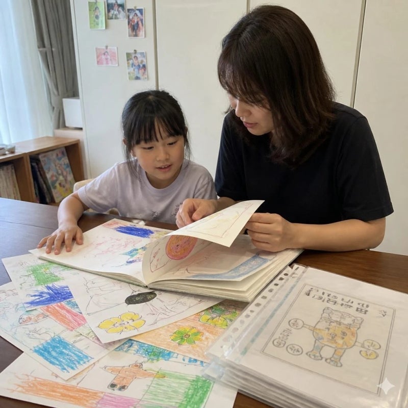 아이 그림은 소중하지만 집은 꽉 찼어요 미니멀라이프 보관법