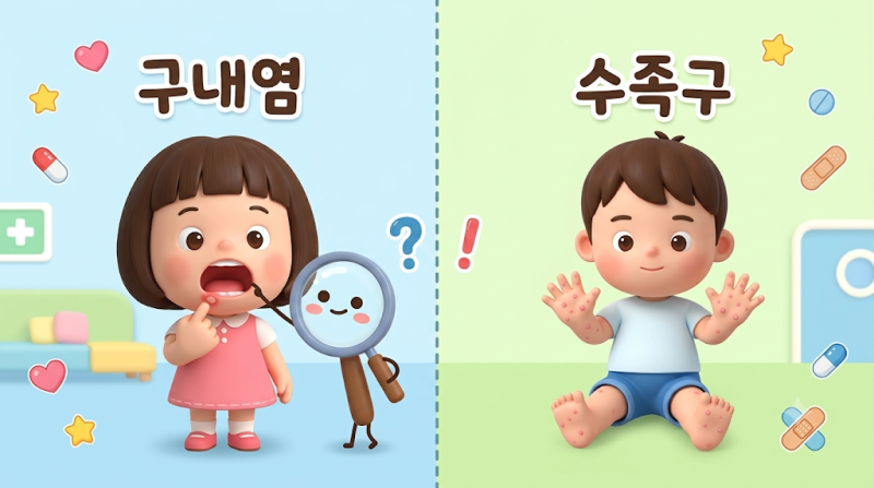 [육아 일기] 일곱 살 딸아이 구내염 잔혹사 구내염 vs 수족구 차이, 뮤라젠케이 효능 & 처방약....