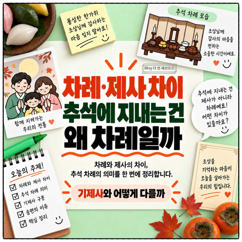 차례·제사 차이 추석에는 왜 차례를 지낼까