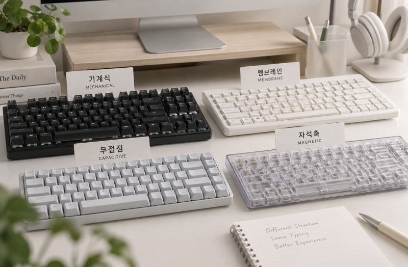 기계식·멤브레인·무접점·자석축 차이, 키보드는 어떻게 입력될까?