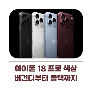 아이폰 18 프로 색상 4가지 공개, 버건디부터 블랙까지 정리