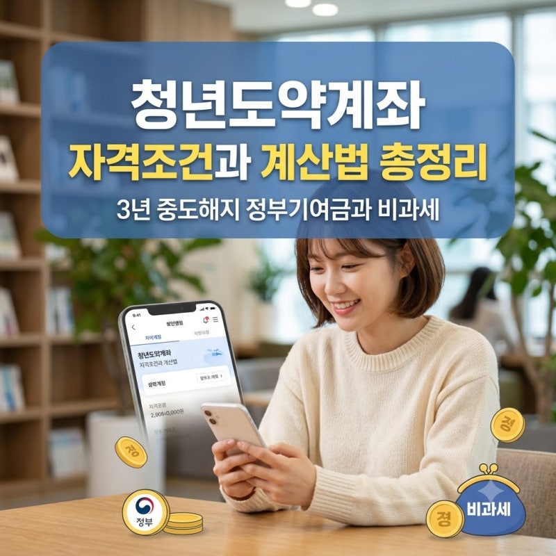 청년도약계좌 자격조건과 계산법 총정리, 3년 중도해지 정부기여금과 비과세