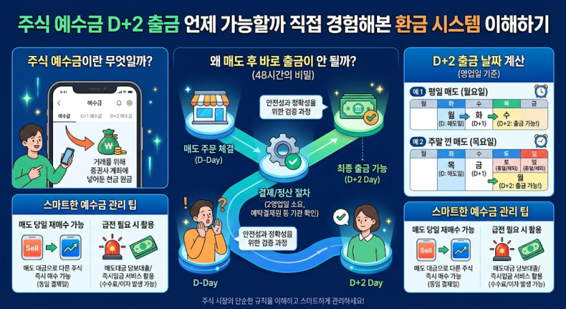 주식 예수금 D+2 출금 언제 가능할까 직접 경험해본 환금 시스템 이해하기