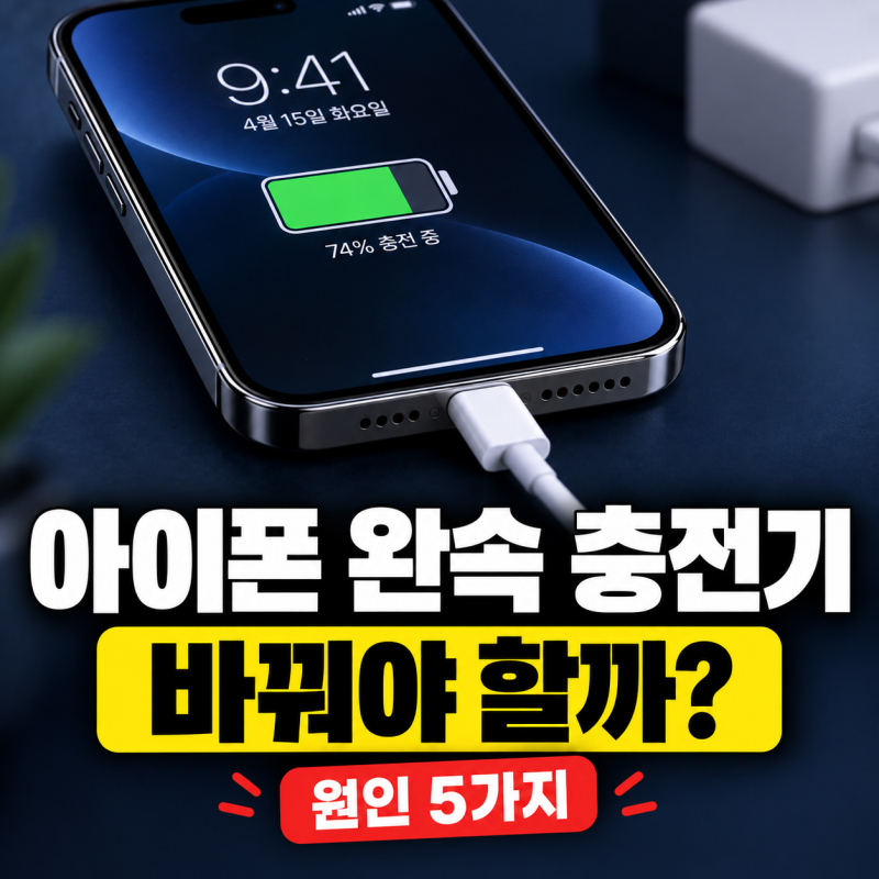 아이폰 완속 충전기 표시 뜨는 이유 5가지｜충전기 바꿔야 할까?