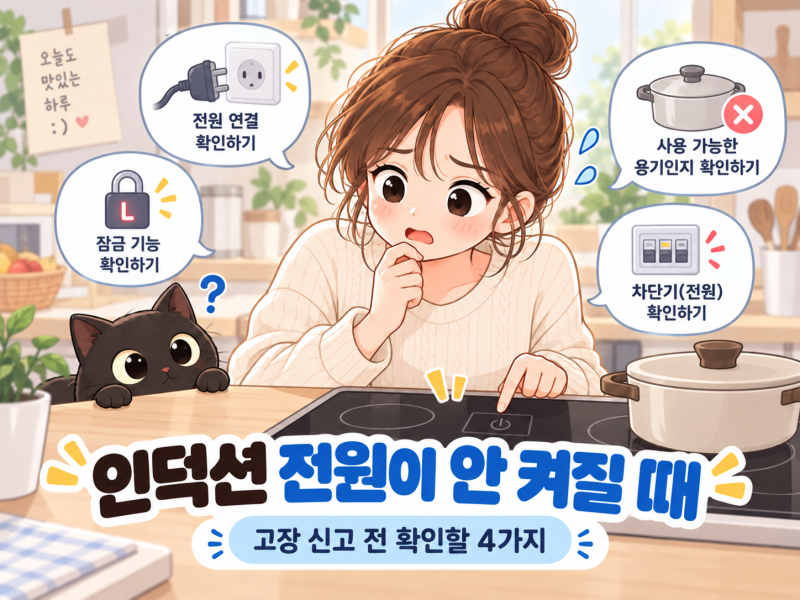 인덕션 전원이 안 켜질 때, 고장 신고 전 확인할 4가지