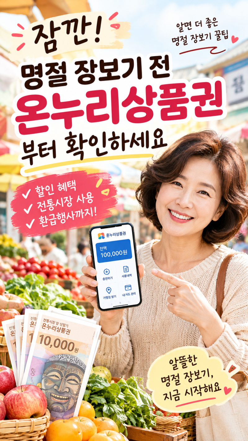 명절 장보기 전 온누리상품권 쓰는 법, 뭐가 좋을까?