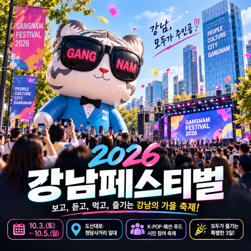 [2026 강남페스티벌 ] 10월 3일~5일 시간표와 무대 위치,라인업 총정리 어떤날 가면 좋을까?