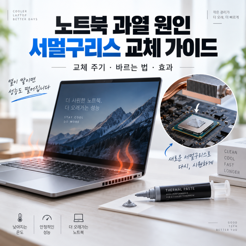 노트북 과열 원인이 서멀구리스? 교체 주기부터 바르는 법까지 완벽 가이드