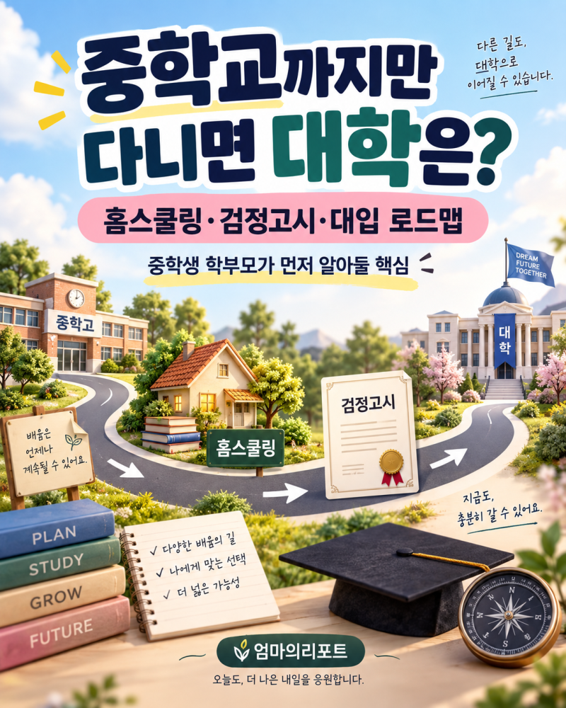 [홈스쿨링] 고등학교 안 가고 홈스쿨? 고교학점제 기준 검정고시·수능 대입 로드맵