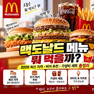 맥도날드 메뉴 뭐 먹을까? 2026 최신 가격·버거 추천·가성비 세트 총정리