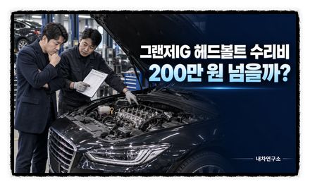그랜저IG 헤드볼트 수리비, 냉각수·엔진오일 누유 생기면 얼마 들까?