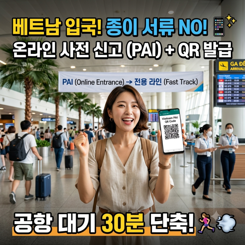 베트남 여행 필수! 입국신고서 작성법: PAI 작성사이트 접속부터 5분 만에 QR 발급받는 5단계