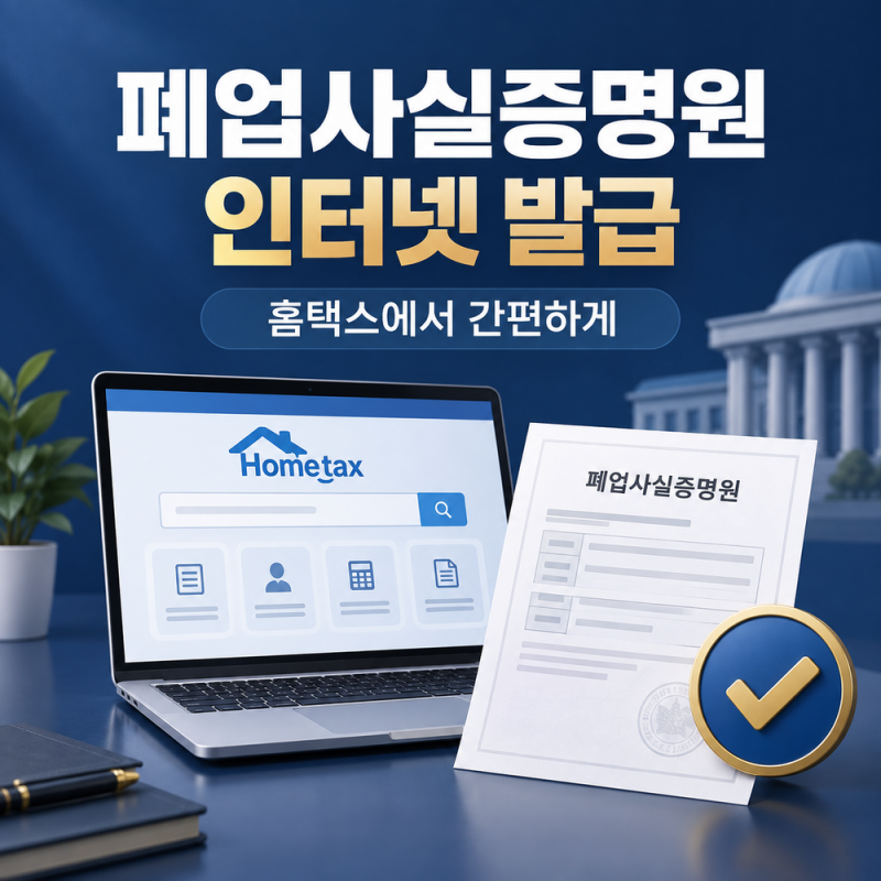 폐업사실증명원 인터넷 발급 방법, 홈택스에서 바로 받는 순서