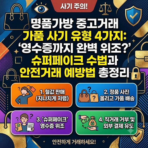 명품가방 중고거래 가품 사기 유형 4가지: "영수증까지 완벽 위조?" 슈퍼페이크 수법과 안전....