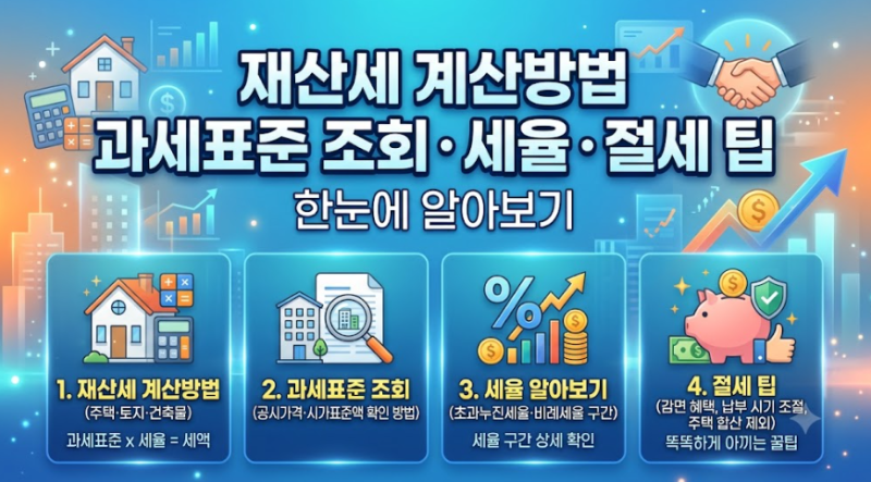 재산세 계산방법 과세표준 조회 세율 절세 팁 한눈에 알아보기
