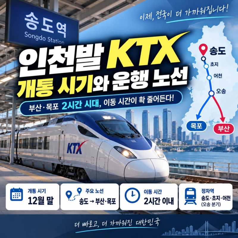인천발 KTX 개통 시기와 운행 노선 및 이동 시간 단축 총정리
