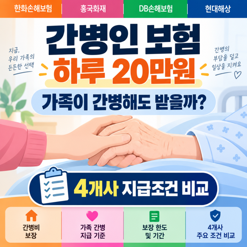 간병인 보험 하루 20만원 - 그럼 가족 간병의 경우는???