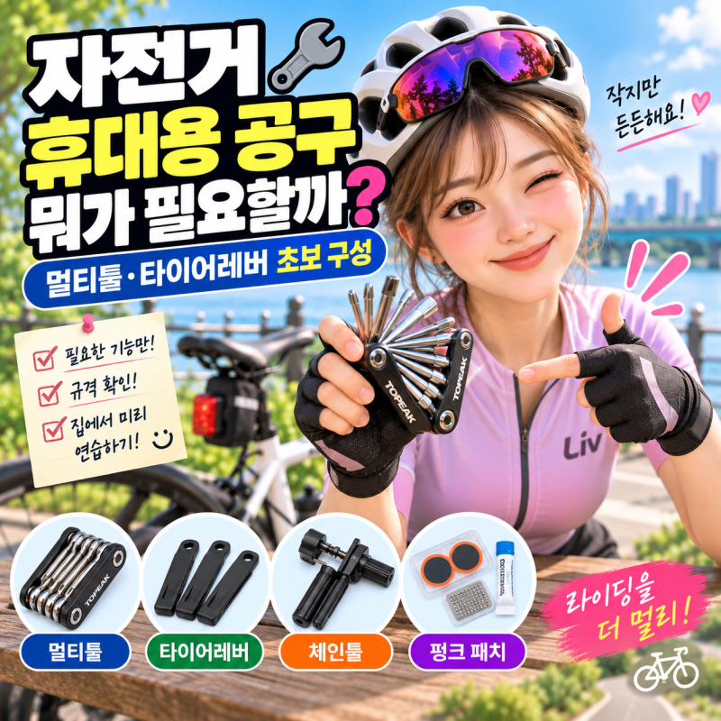 자전거 휴대용 공구 뭐가 필요할까? 멀티툴·타이어레버 초보 구성