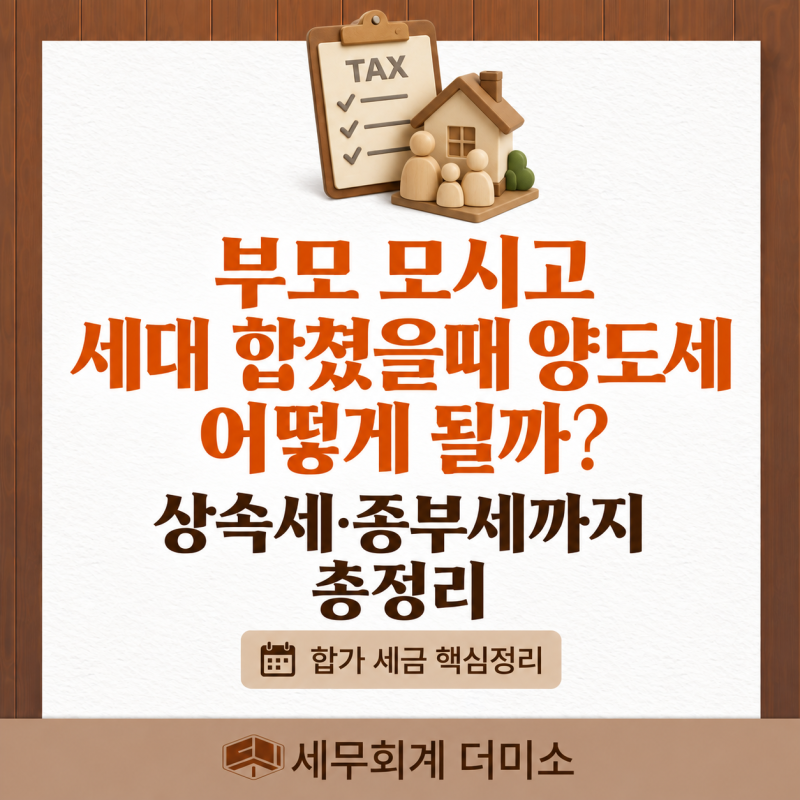부모님 모시려고 세대 합쳤다면? 양도세·상속세·종부세까지 반드시 확인하세요, 여의도 영....