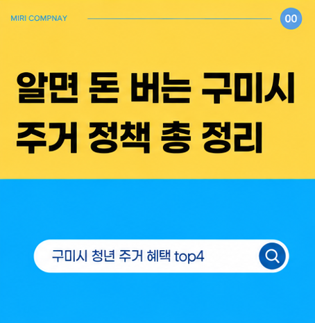 2026 돈버는 구미시 청년 주거 혜택 총정리