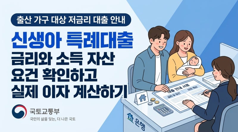 신생아 특례대출 금리와 소득 자산 요건 확인하고 실제 이자 계산하기