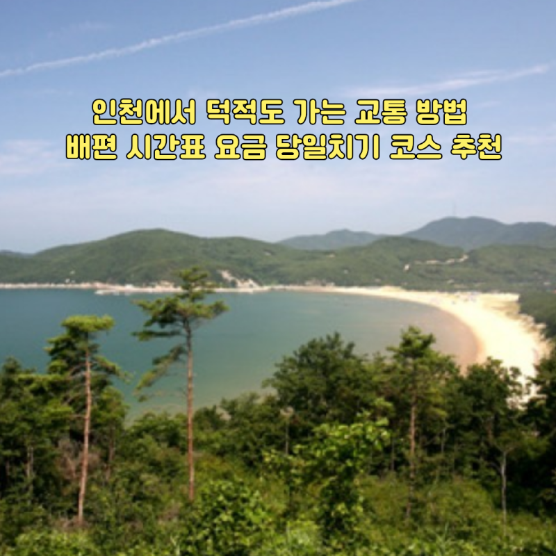 인천에서 덕적도 가는 교통 방법 배편 시간표 요금 당일치기 코스 추천
