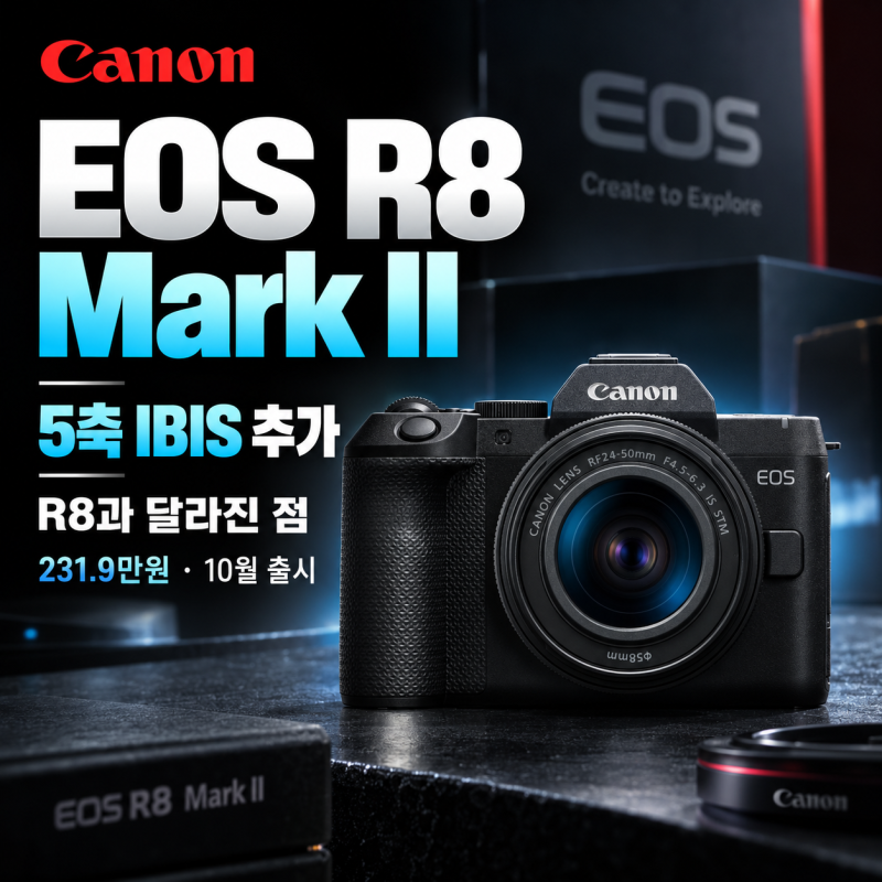 캐논 EOS R8 Mark 2 II 공개｜231만 9천원·IBIS 추가, R8 차이