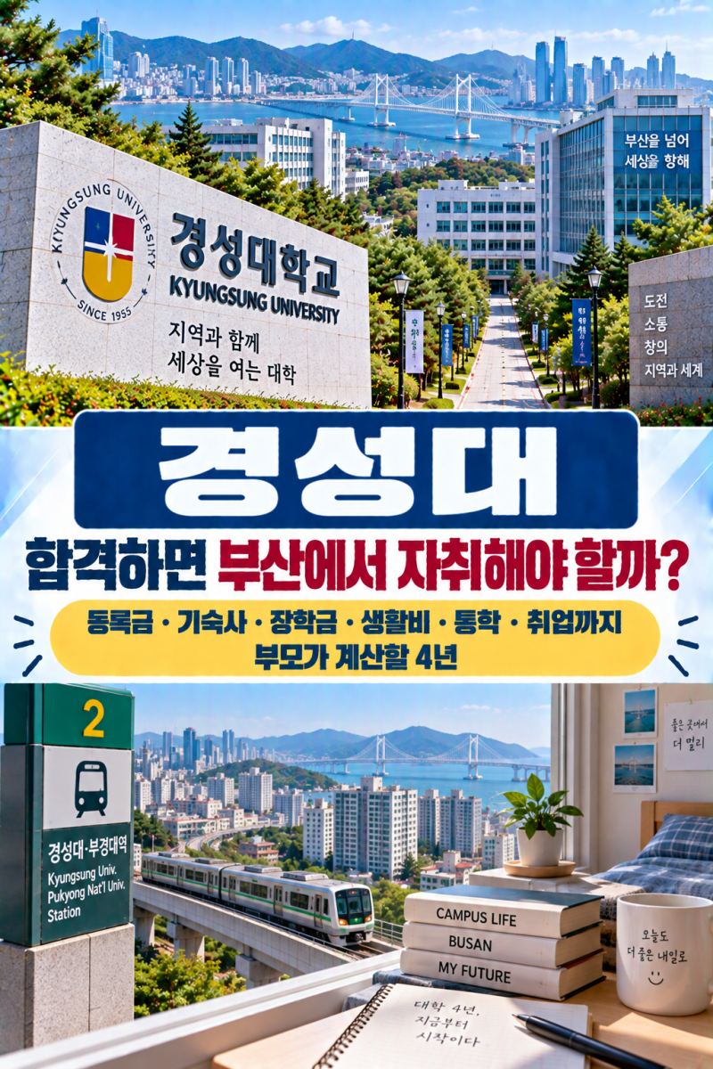 경성대 합격하면 부산에서 자취해야 할까? 등록금·기숙사·장학금·생활비·통학·취업까지 ....