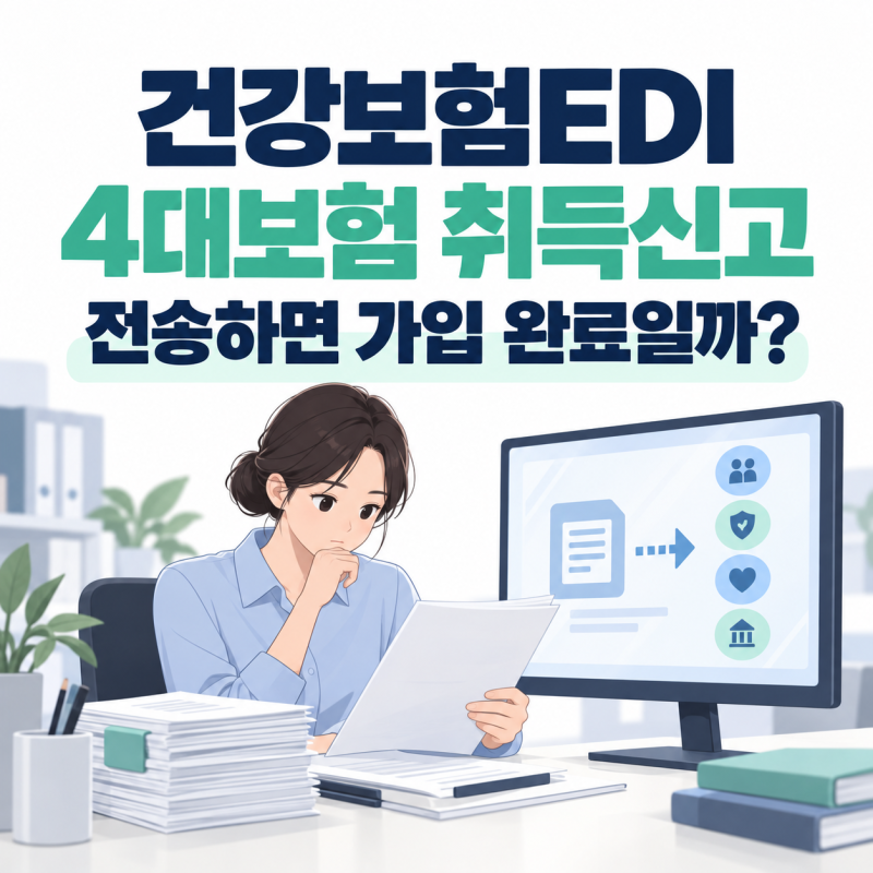 건강보험EDI 4대보험 취득신고, 전송했는데 가입 완료일까? 로그인·입력·처리 확인(입문글)