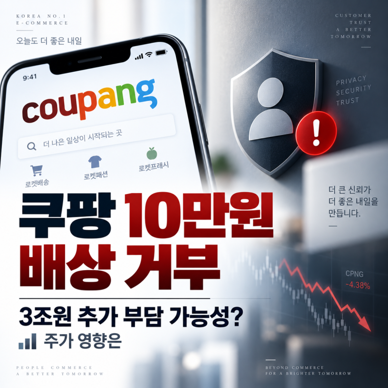 쿠팡, 개인정보 유출 10만원 배상 거부｜3조원대 추가 부담 가능성과 주가 영향