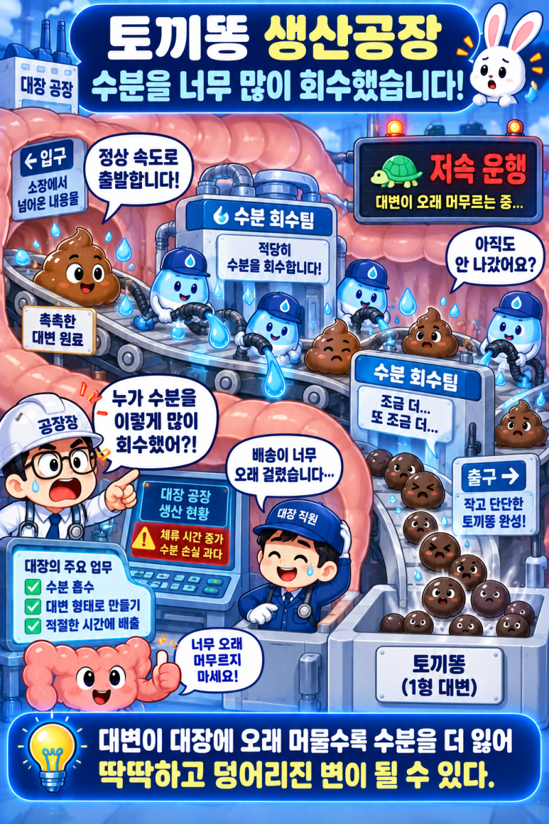 토끼똥처럼 나온다면? — 변 모양으로 보는 장의 이동속도