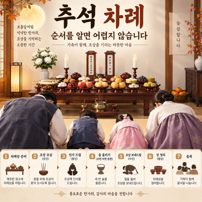추석 차례 지내는 순서, 준비부터 마무리까지