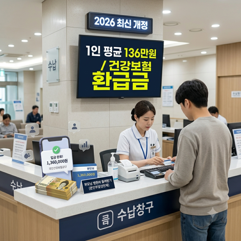 [2026] 건강보험 본인부담상한제 환급금 조회 방법: 1인 평균 136만원 부모님 병원비 신청 기준