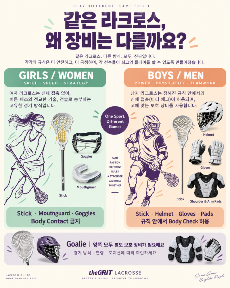 여자 라크로스는 왜 헬멧을 안 쓸까요?｜남녀 경기 규칙·장비 차이