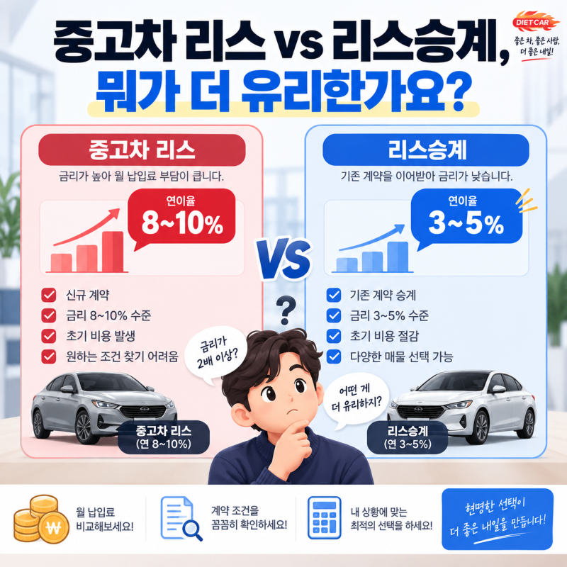 중고차 리스 알아보다 리스승계로 바꾼 이유