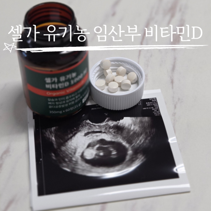 임산부 비타민D 수치 관리 : 1000IU 활성형 D3 셀가 유기농 영양제