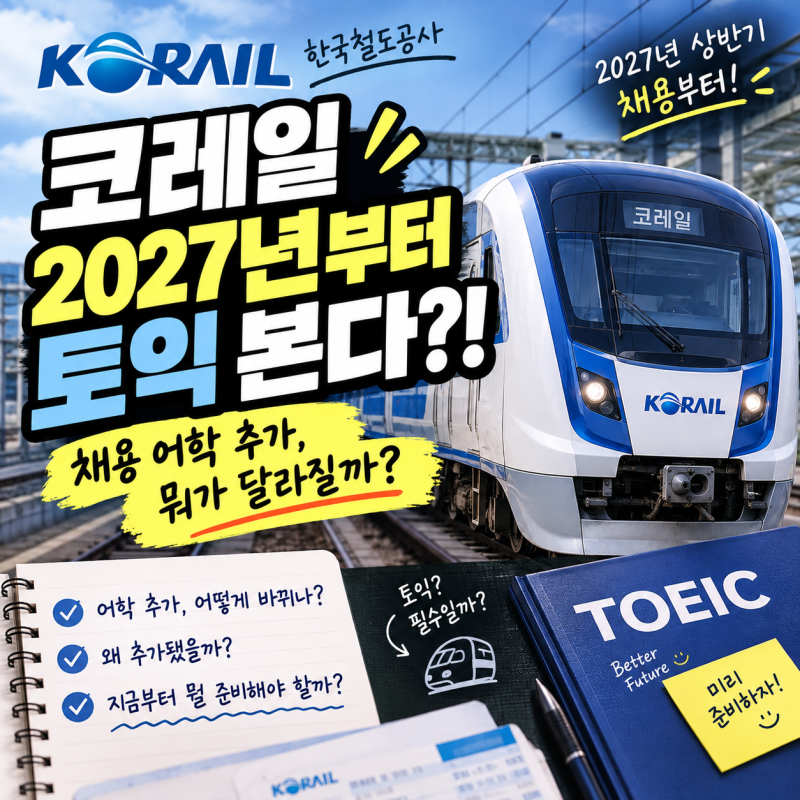 코레일 2027년부터 토익 본다?｜채용 어학 추가, 뭐가 달라질까?