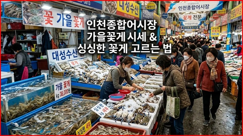 [인천종합어시장 꽃게 시세] 현지인이 추천하는 가을 수산시장 꽃게·대하 시세 비교 및 실패....