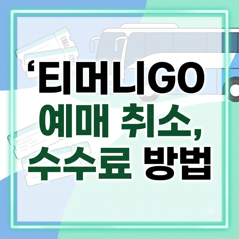 티머니GO 예매 취소, 수수료 및 티머니고 환불 방법 (+기간, 입금)
