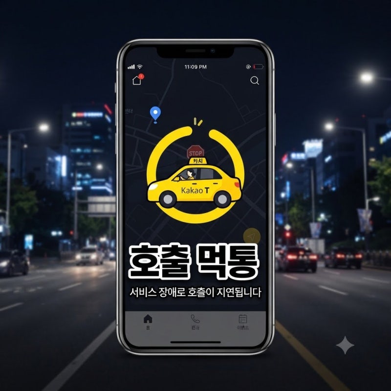 갑자기 택시가 안 잡힐 때? 카카오T 먹통 오류 확인 순서와 대처법